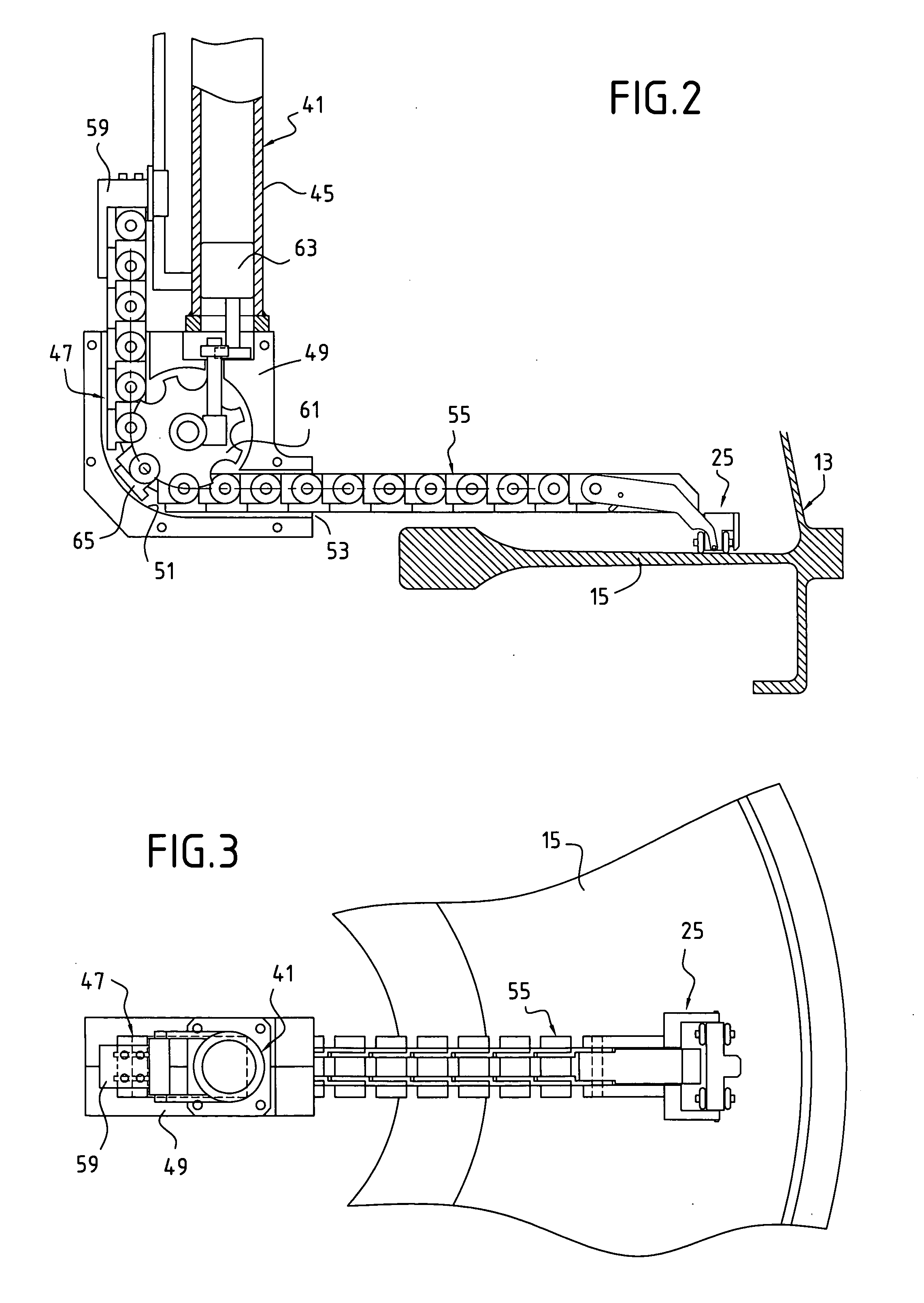 Installation for non-destructive inspection of a part