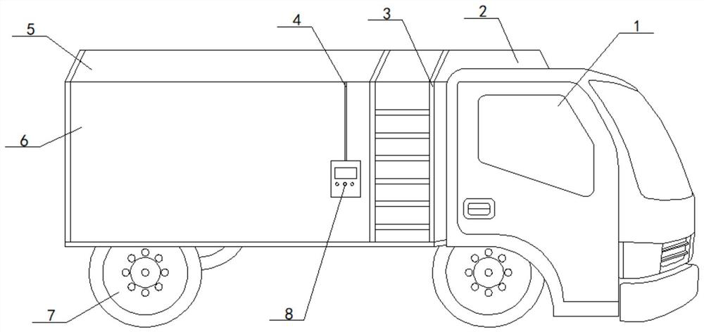 Kitchen garbage truck capable of automatically cleaning box body