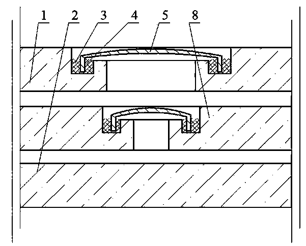 Double-vacuum layer exhaust opening structure and manufacturing method thereof