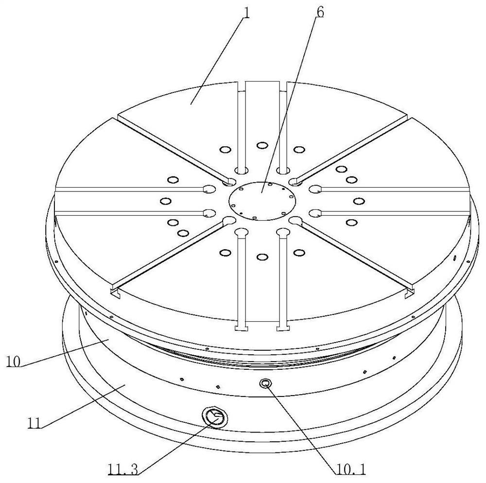 An internal feedback precision closed hydrostatic turntable