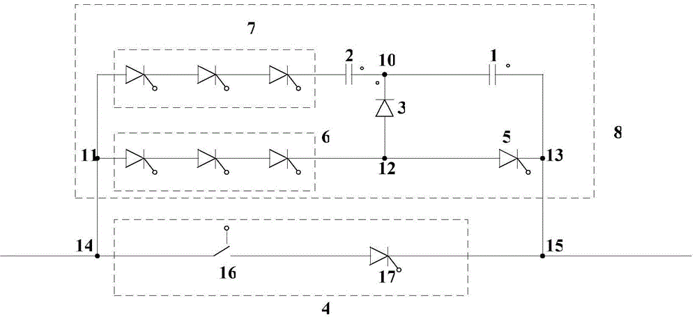 DC circuit breaker based on semi-controlled power electronic devices