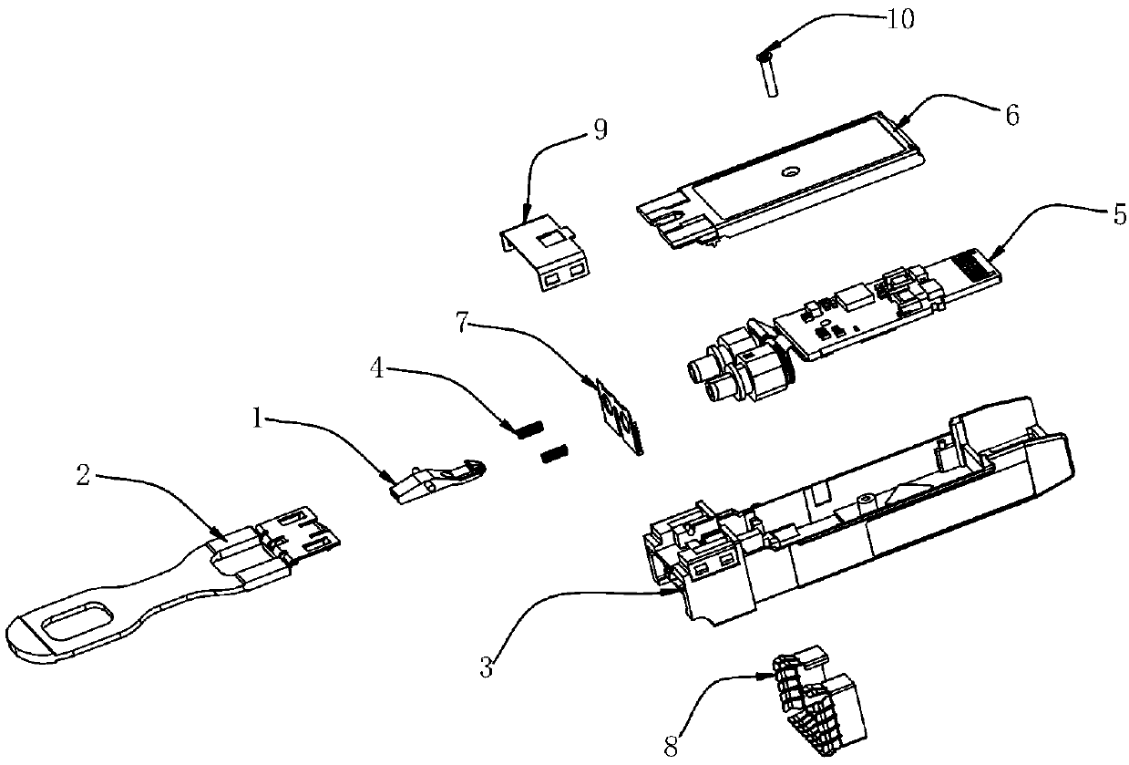 Optical module unlocking structure with fiber plugging