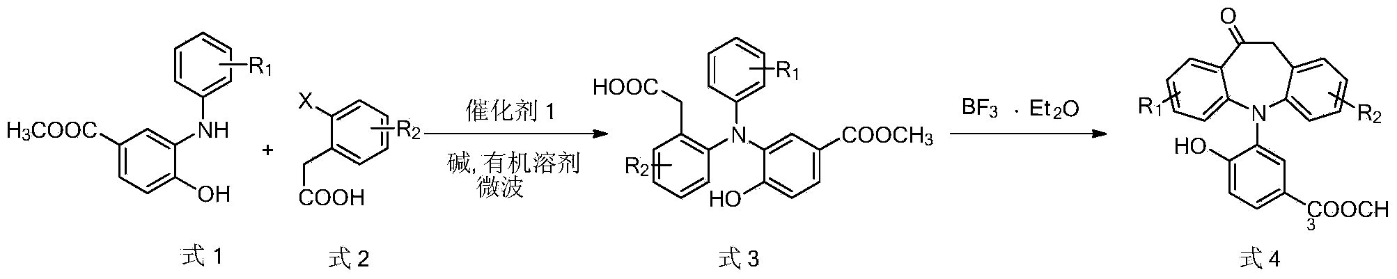 5-aryl-5H-dibenzo[b,f] azepine-10(11H) ketone compounds and preparation method thereof