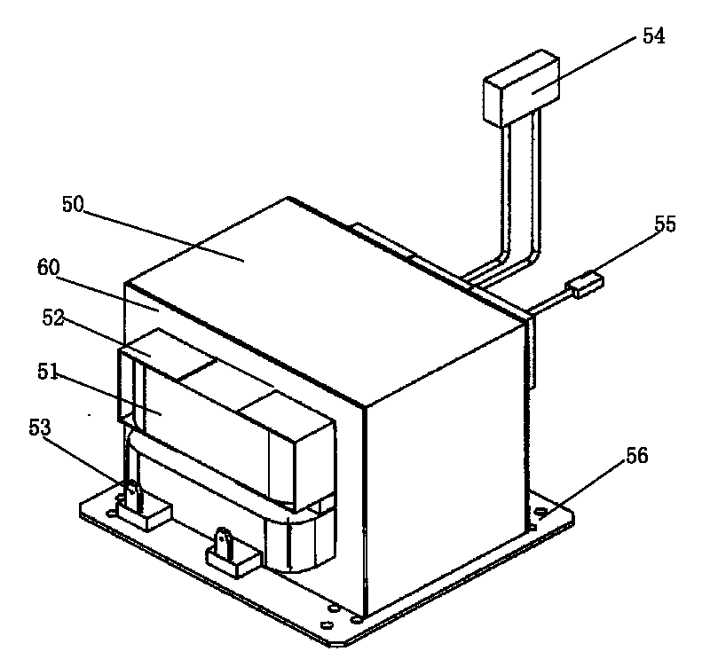 Transformer structure of microwave oven