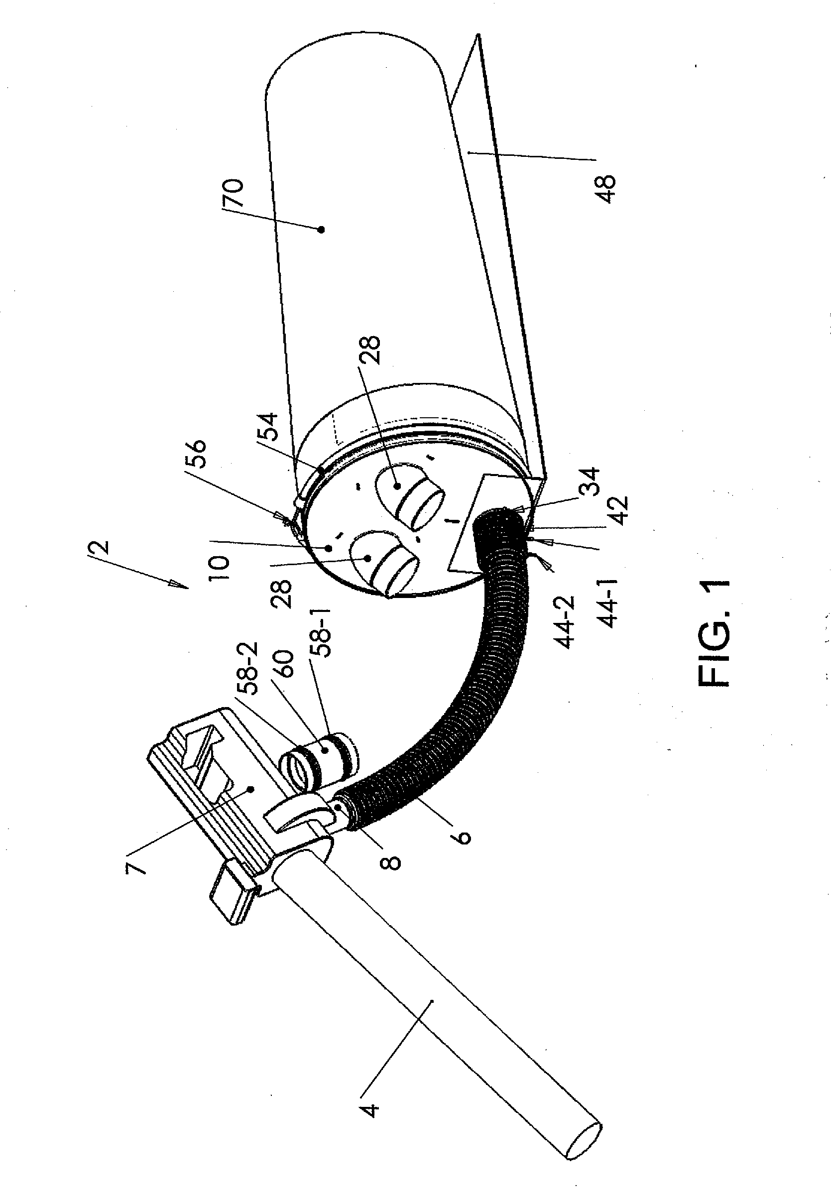 Leaves collection system for use with a portable blower/vacuum and a lid allowing the rejection and the retention of debris in a bag