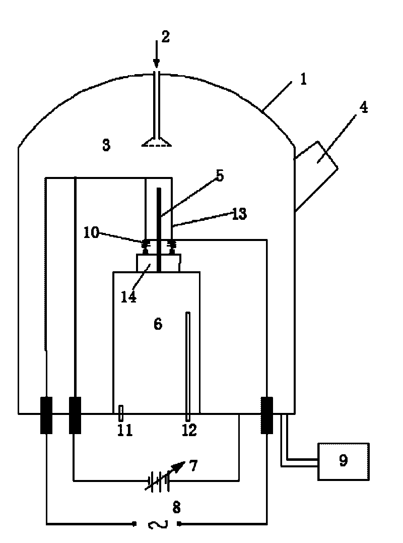 Device for preparing boron-doped diamond composite coating on surface of cutter