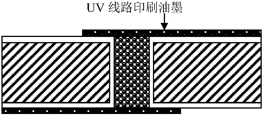 Process for manufacturing electroless copper electroplating via hole type double-sided circuit board through UV printing method