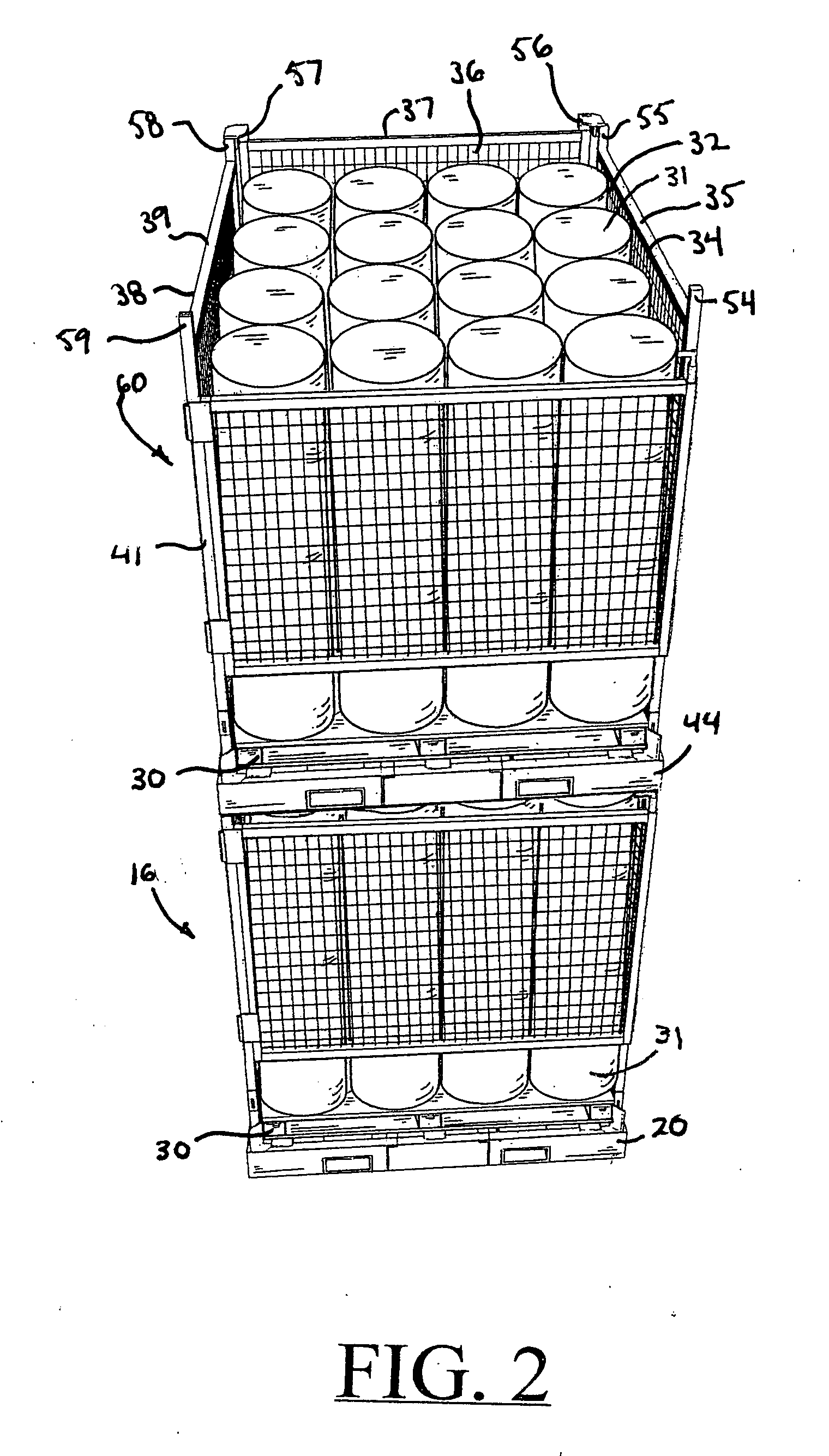 Stackable and collapsible pallet container