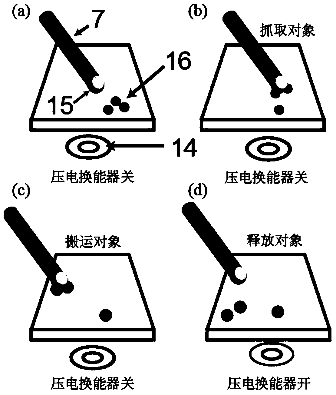 Micro-nano particle nondestructive carrying method and device based on controllable micro-scale bubbles