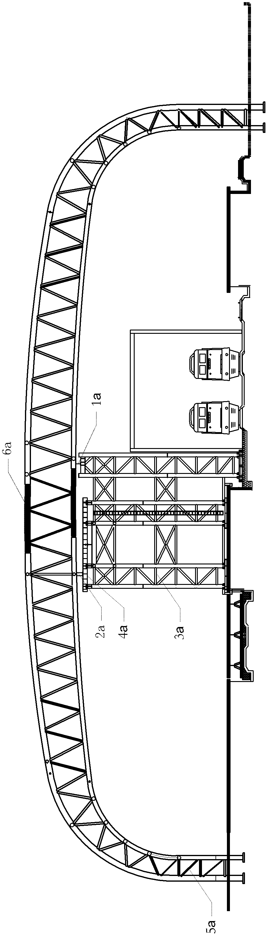 Carriage stepped unloading method after expanding large-span truss structure