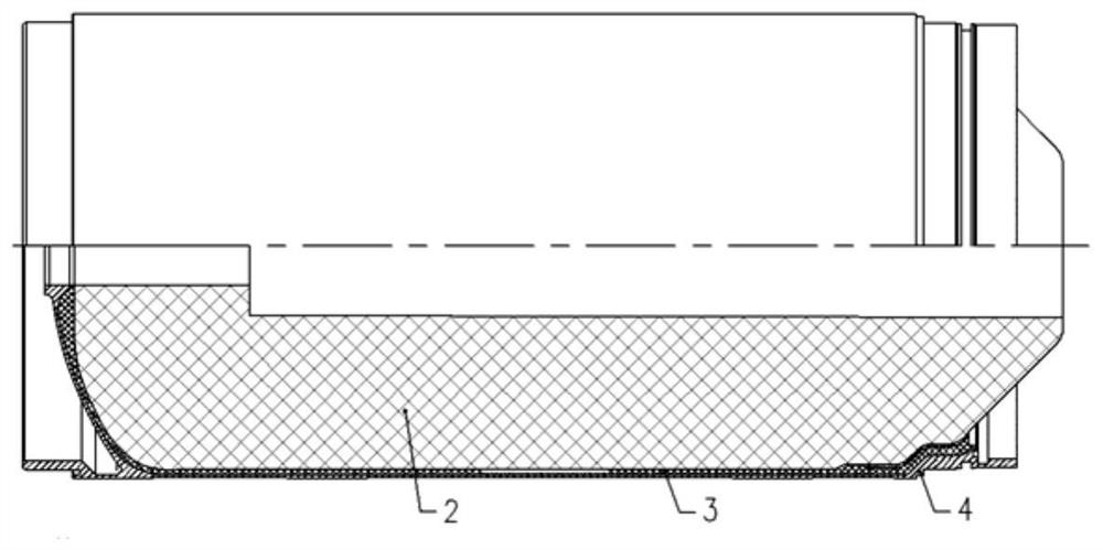 A solid rocket motor inner hole tubular charge structure and method with an inner cavity partition