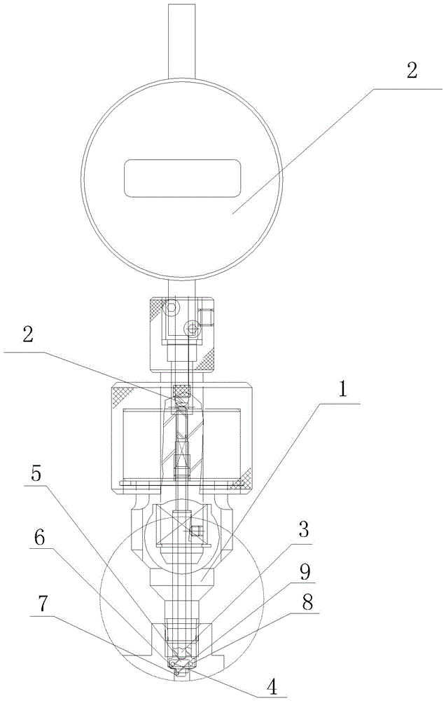 A kind of runout detection gauge of step surface in hole