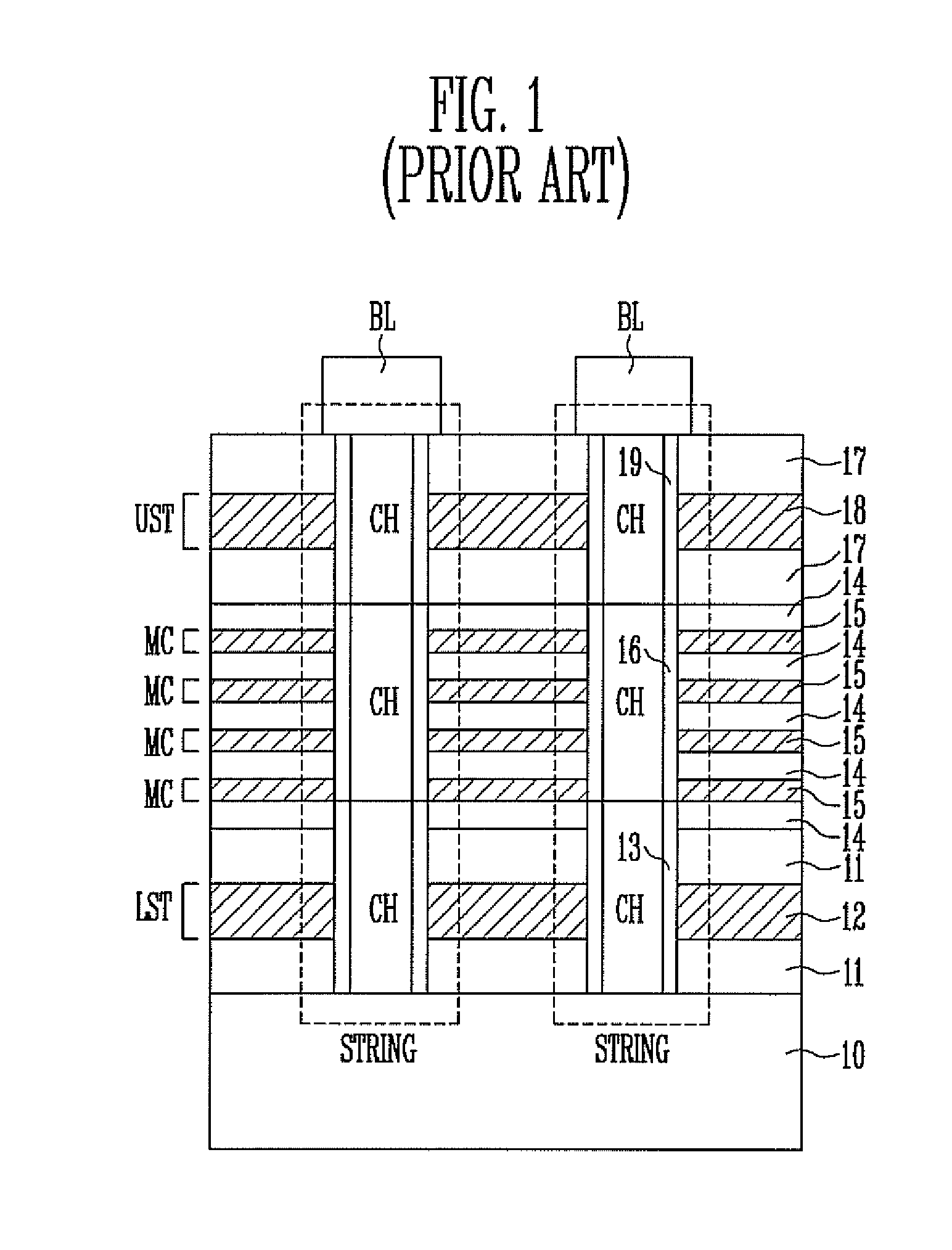 3-d structured non-volatile memory device and method of manufacturing the same