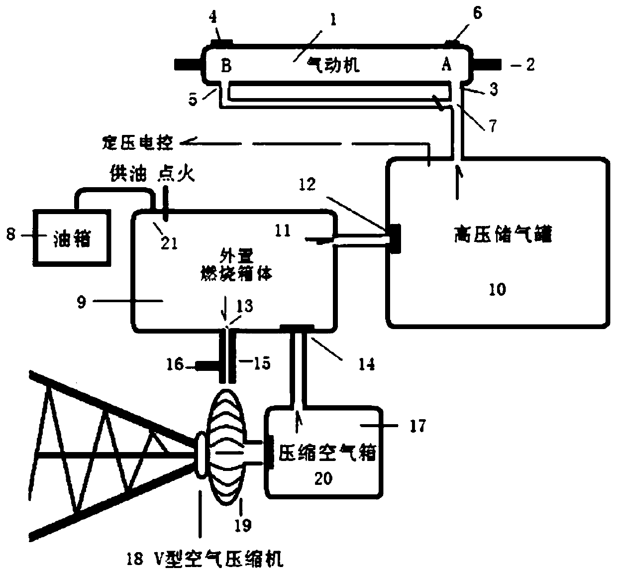 External combustion type single-cylinder screw engine