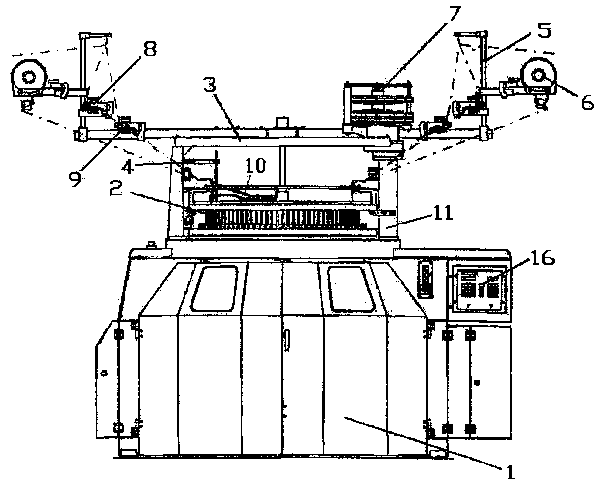 Single-sided four-track plain weaving machine