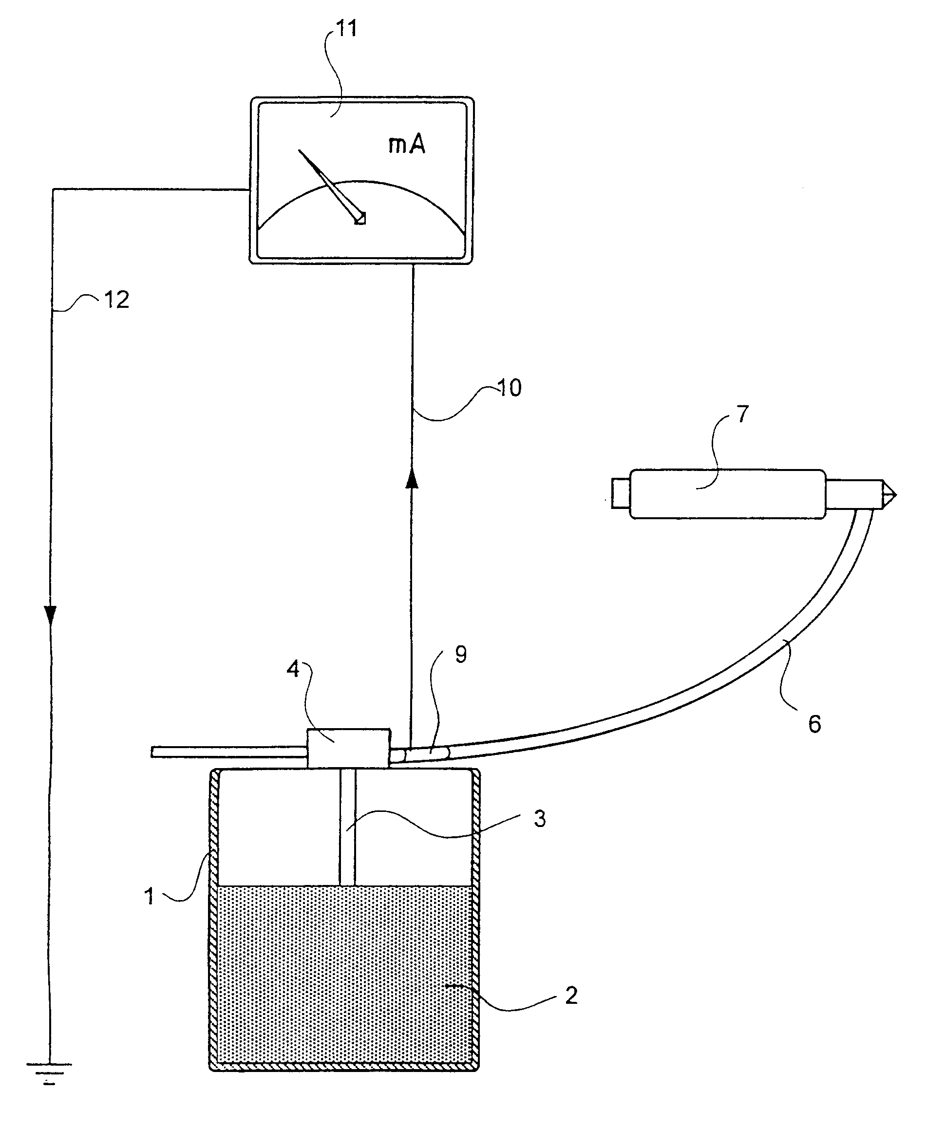 Device for detecting a flow of powder particles