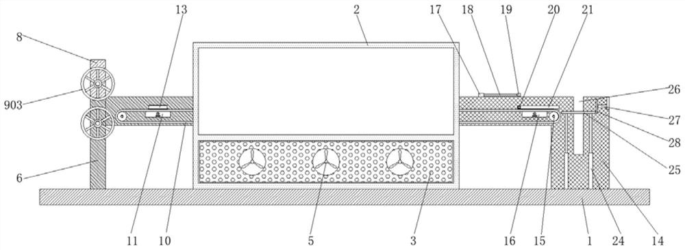 A solar photovoltaic etching device with good heat dissipation performance