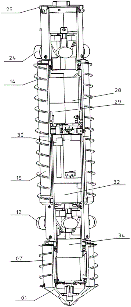 Biomimetic peristaltic excavation type planetary exploration submersible