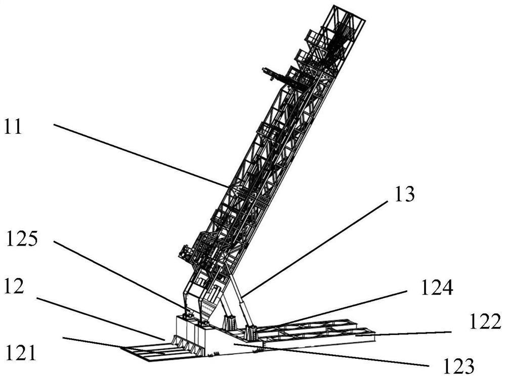 Ground launching system and launching method for medium-sized liquid carrier rocket