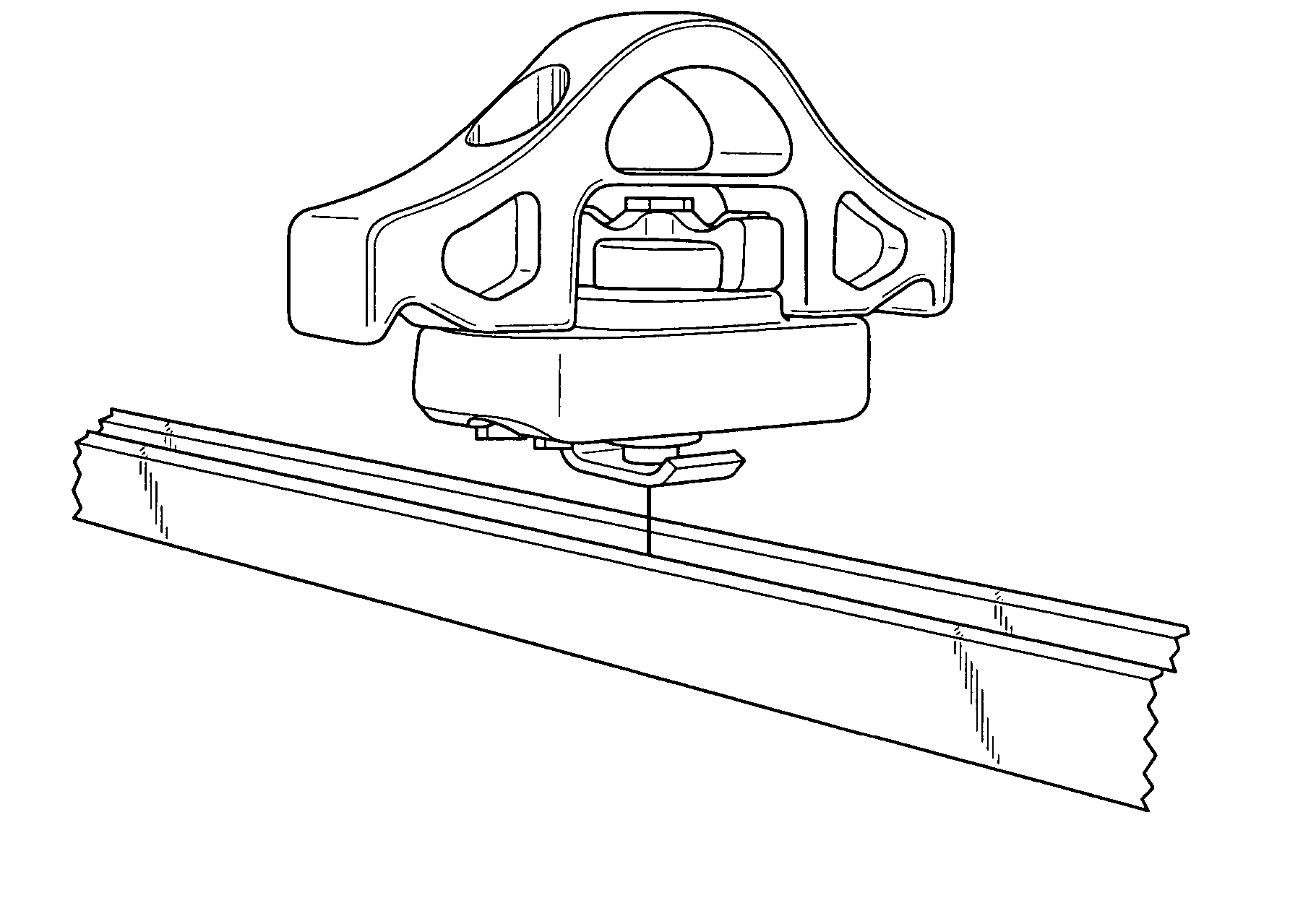 Securement mechanism including top loading tie down cleat assembly and locking member