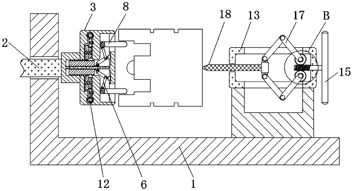 Piston circumferential surface machining fixing device utilizing connecting rod motion principle