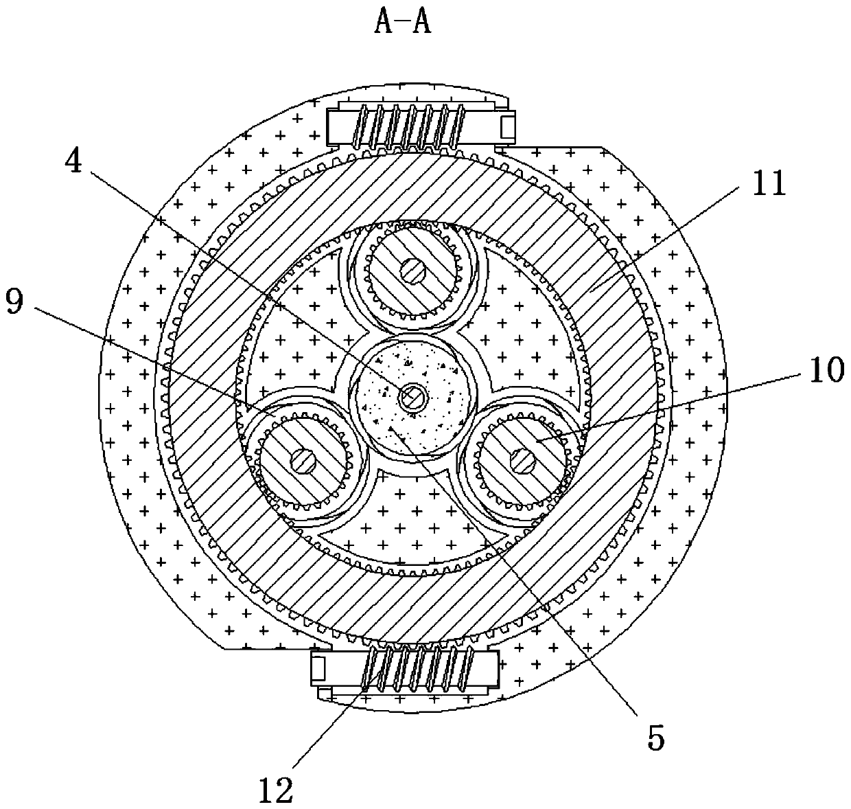 Piston circumferential surface machining fixing device utilizing connecting rod motion principle