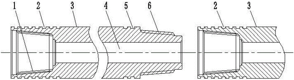 Non-excavation drilling rod with thread protecting structure