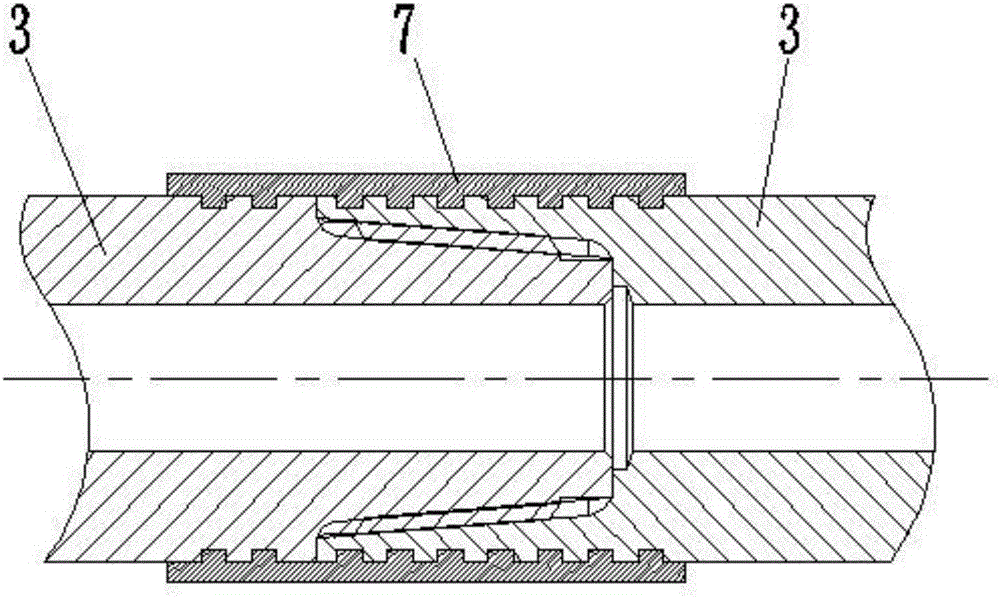 Non-excavation drilling rod with thread protecting structure