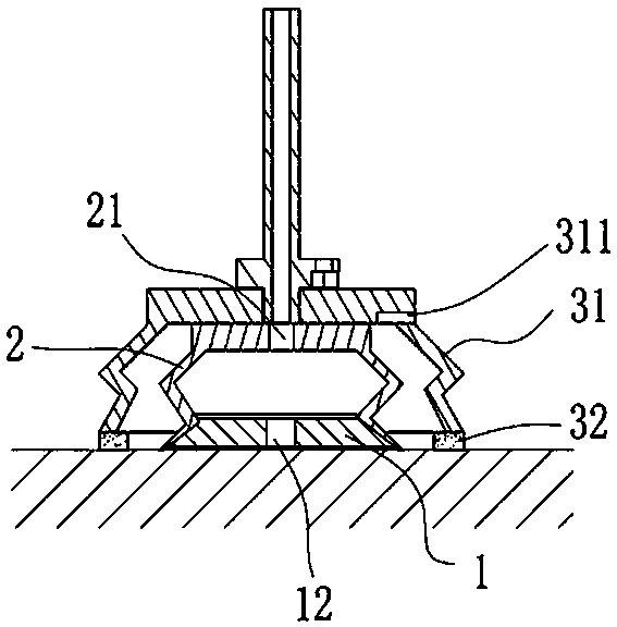 Sliding suction cup with elastic sheath