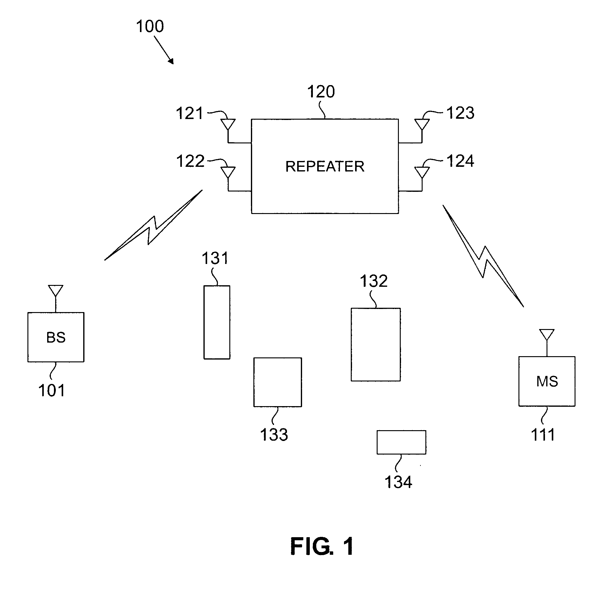 Apparatus and method for echo cancellation in a wireless repeater using cross-polarized antenna elements