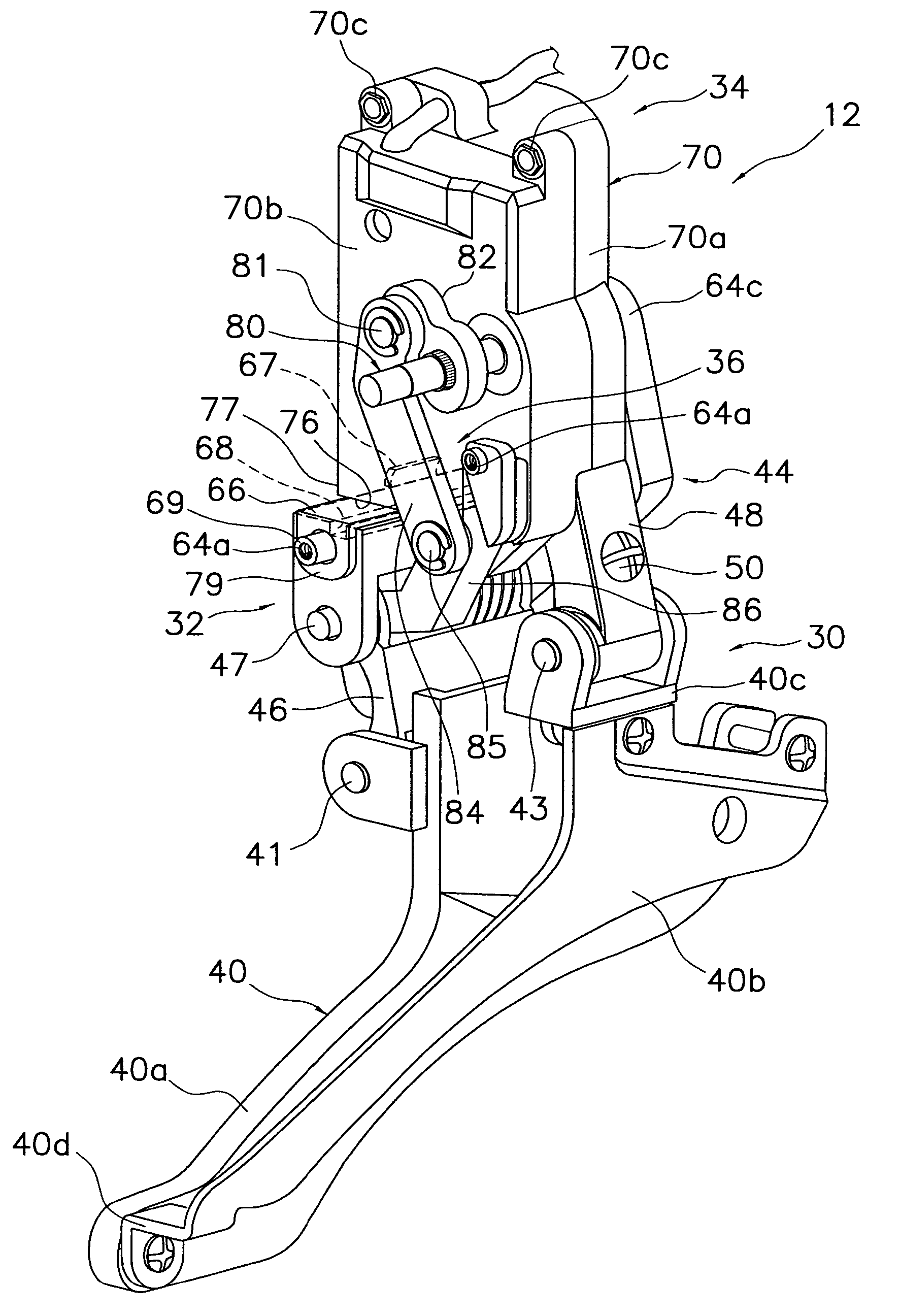 Bicycle derailleur motor unit assembly