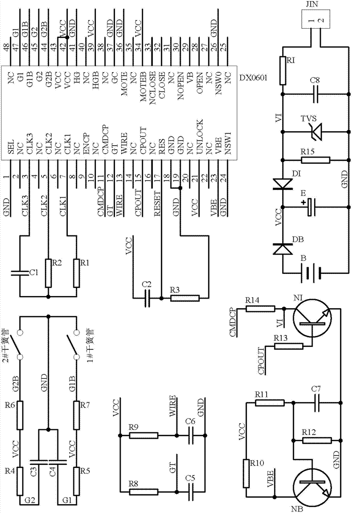 Two-line flow detection electronic device