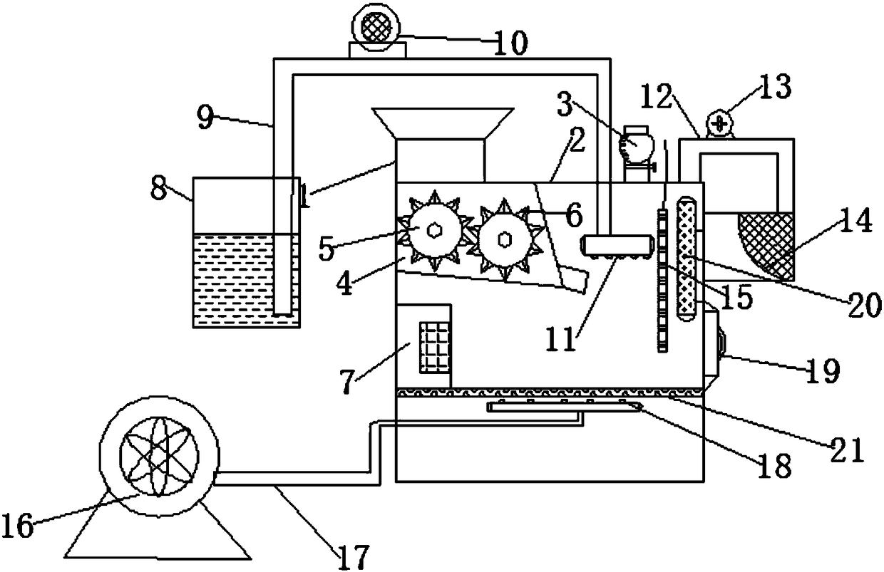 Agricultural contaminated soil water-washing and de-salinizing device