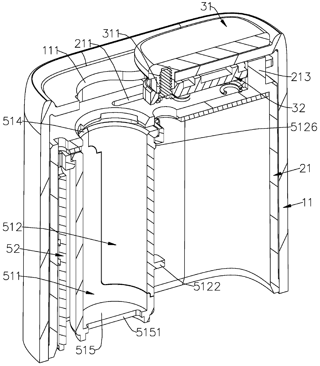 Low-temperature baking smoking set and split type push pipe structure thereof