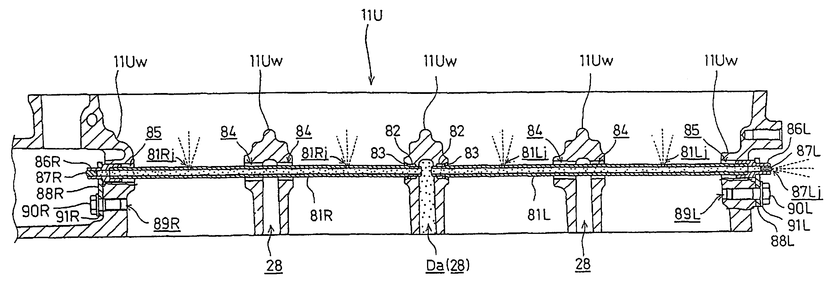 Cooling oil delivery structure for a vehicular generator, and engine including same
