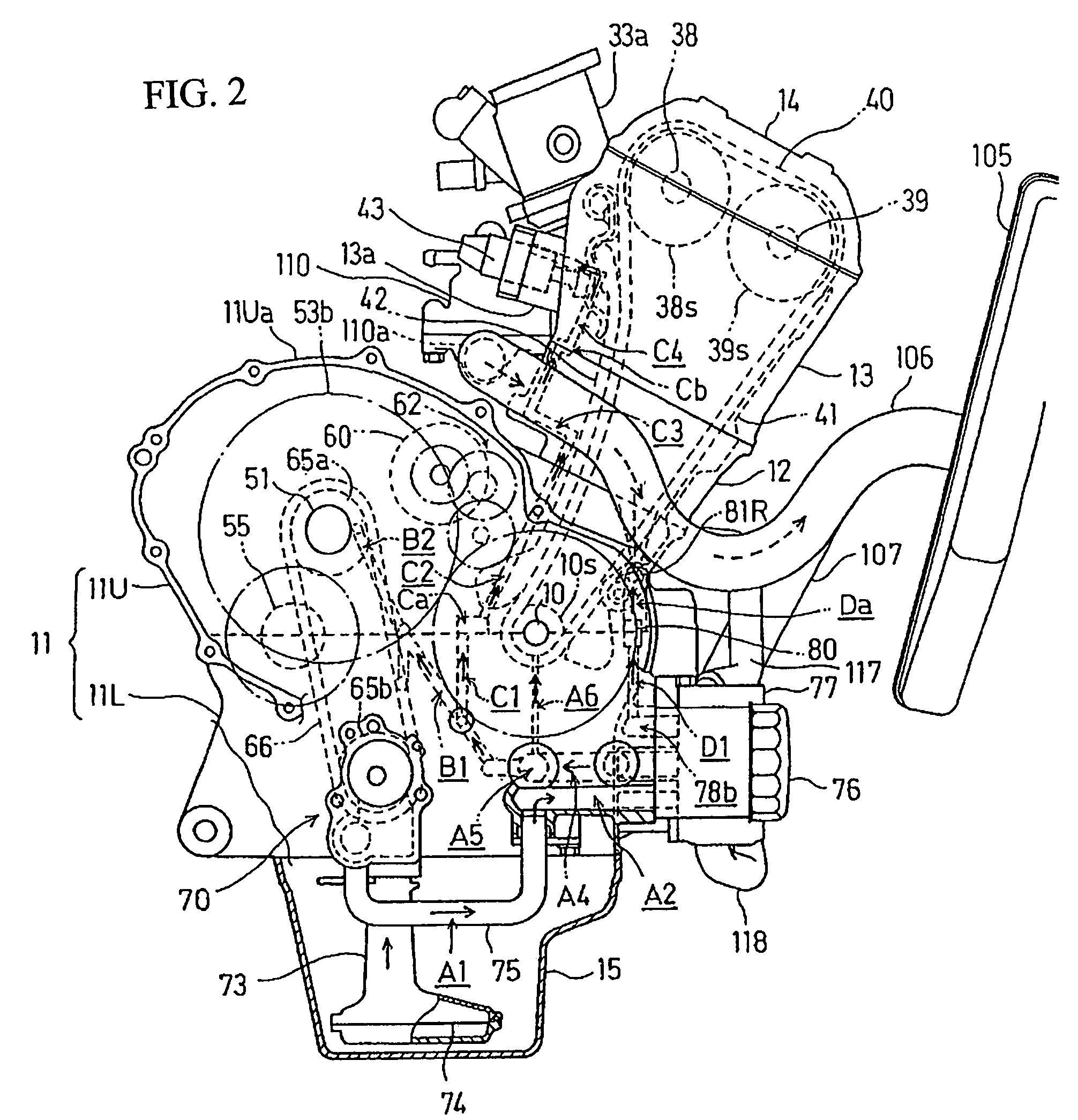 Cooling oil delivery structure for a vehicular generator, and engine including same