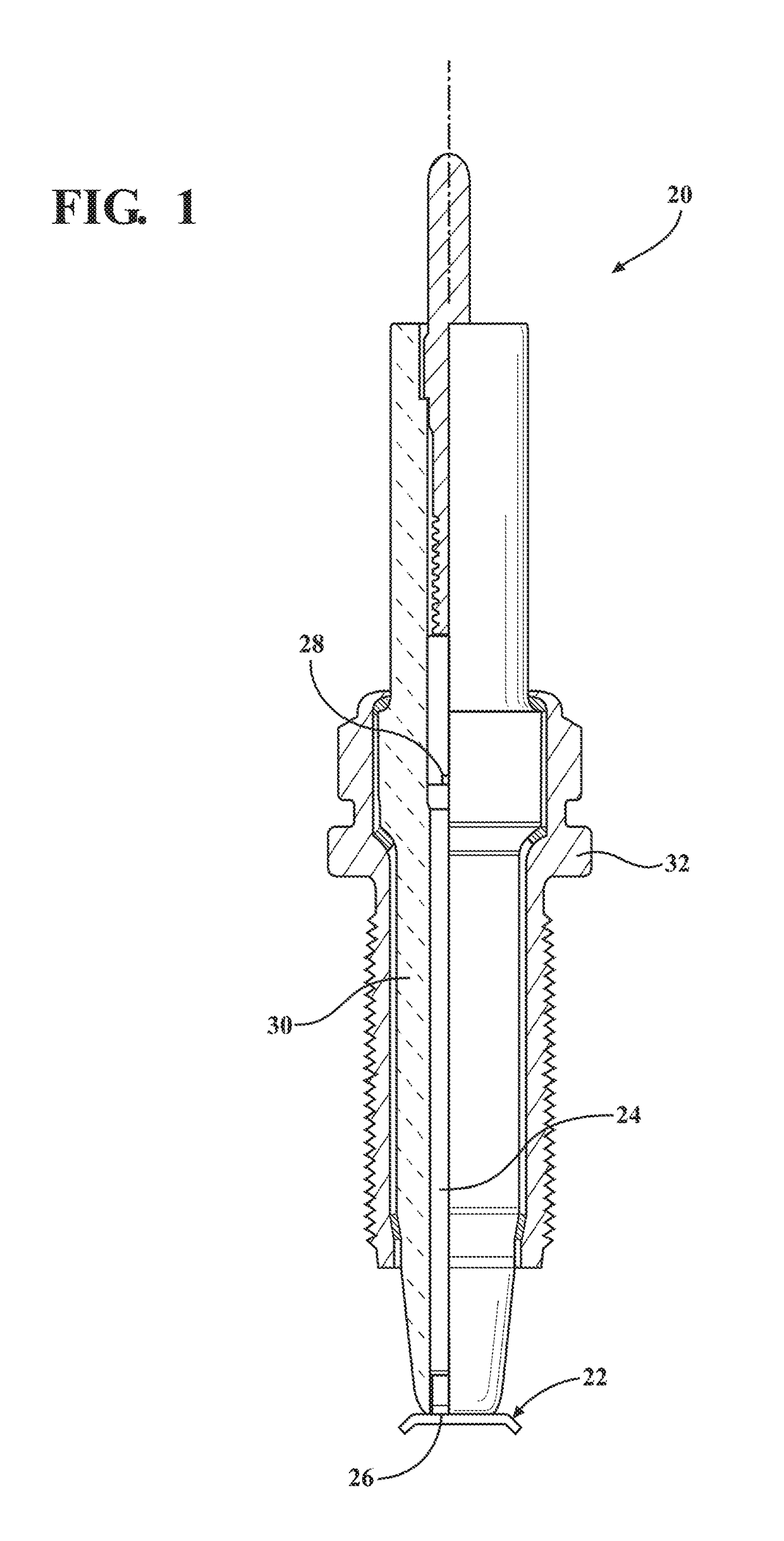 Corona igniter firing end electrode tip with dual metal rivets and method of manufacture