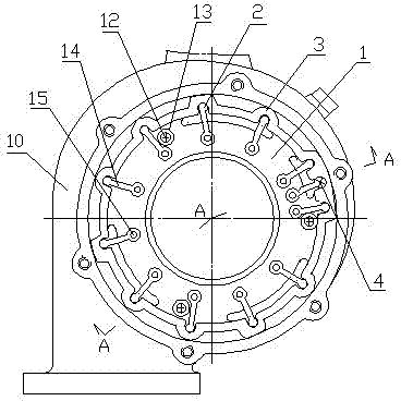 Mixed-flow turbocharger variable nozzle ring