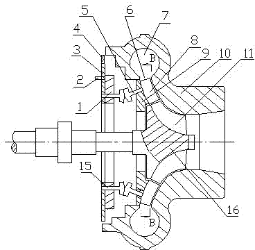 Mixed-flow turbocharger variable nozzle ring