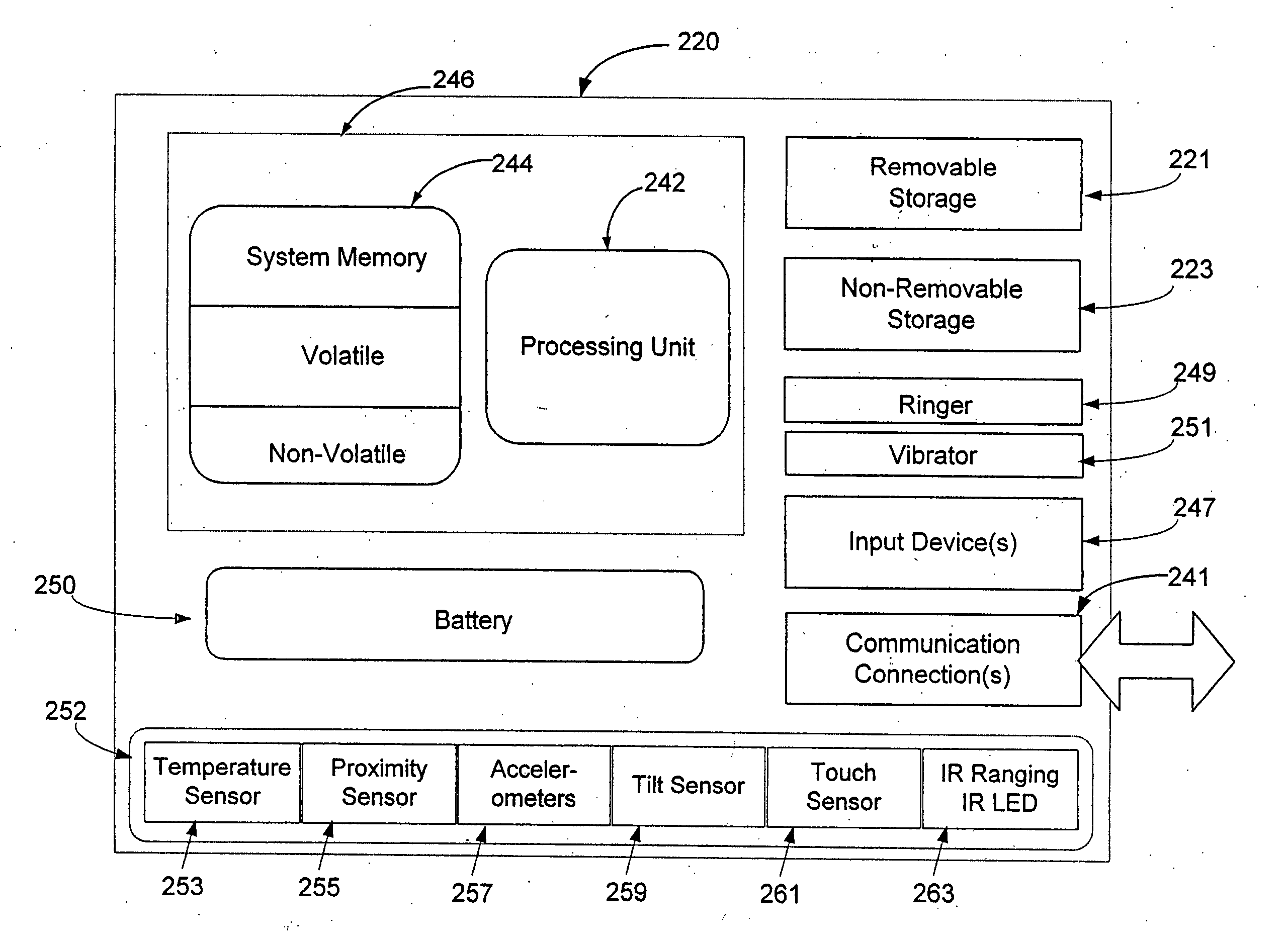 Reducing power consumption in a networked battery-operated device using sensors