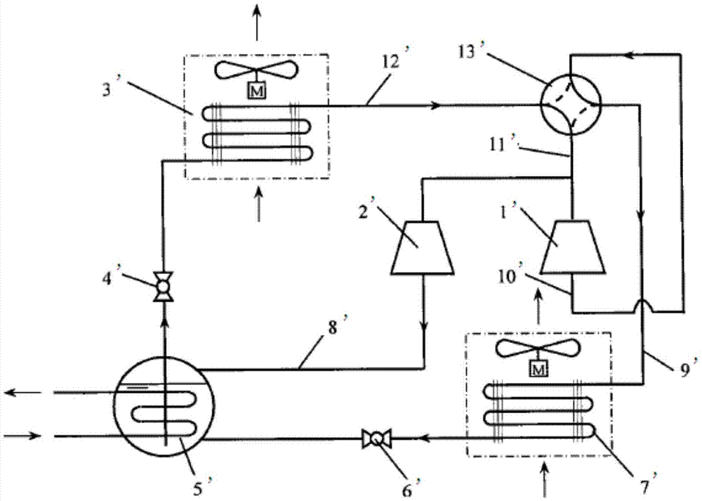 Double-temperature refrigerating and heating system