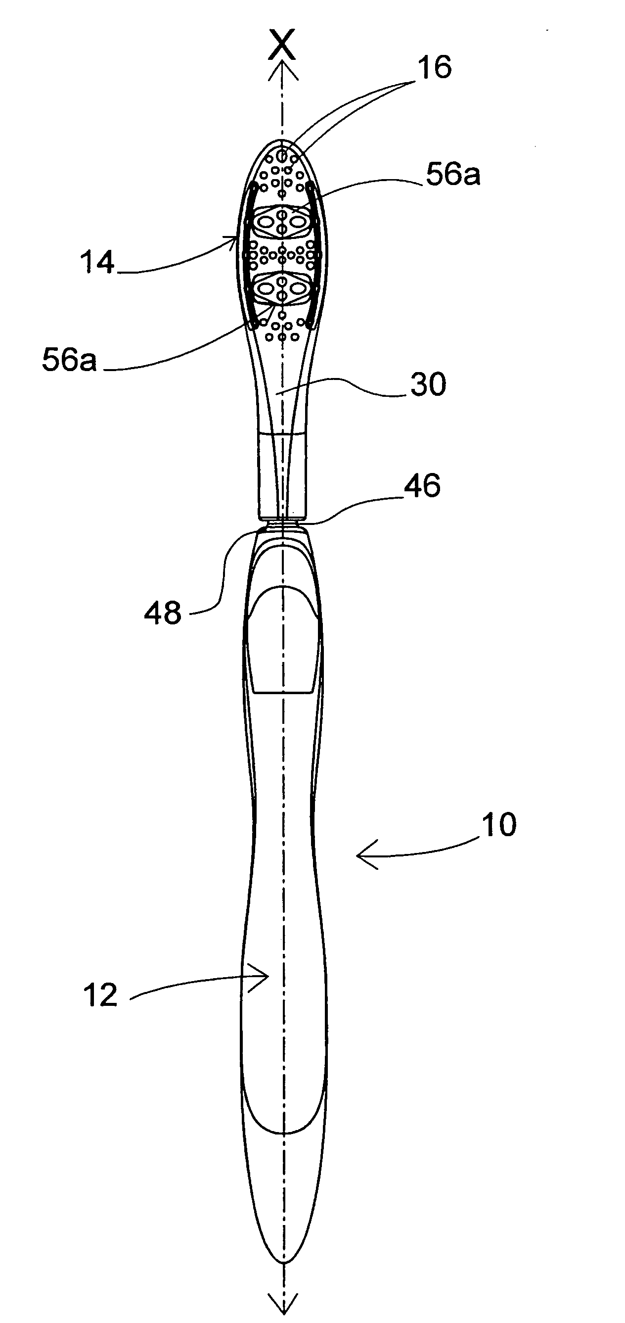 Manual toothbrush with movable head