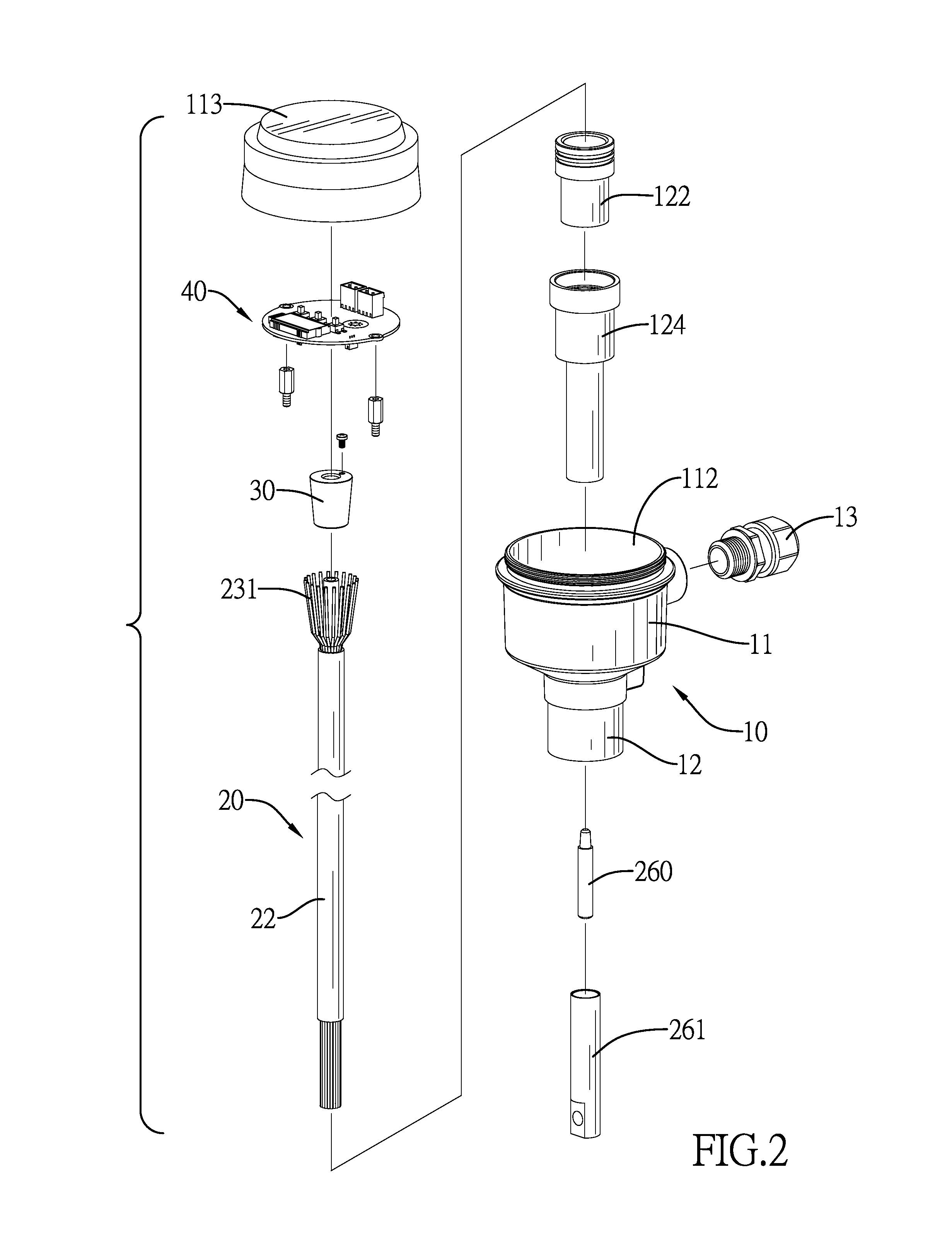 Cable-Based Sensor for Detecting Material Level and Temperature