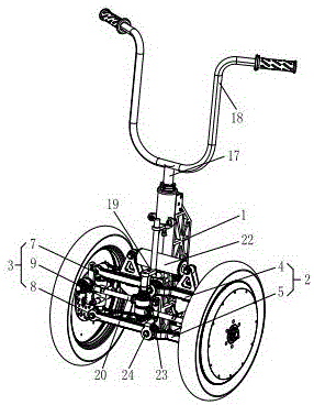 Partial pendulum and steering mechanism for partial pendulum form vehicle