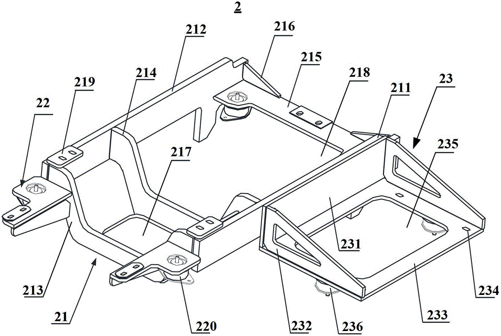 Bracket device and vehicle equipped with same