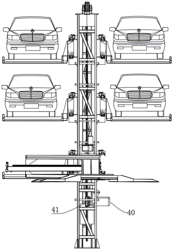 Tree-shaped telescopic guide rail type stereo garage