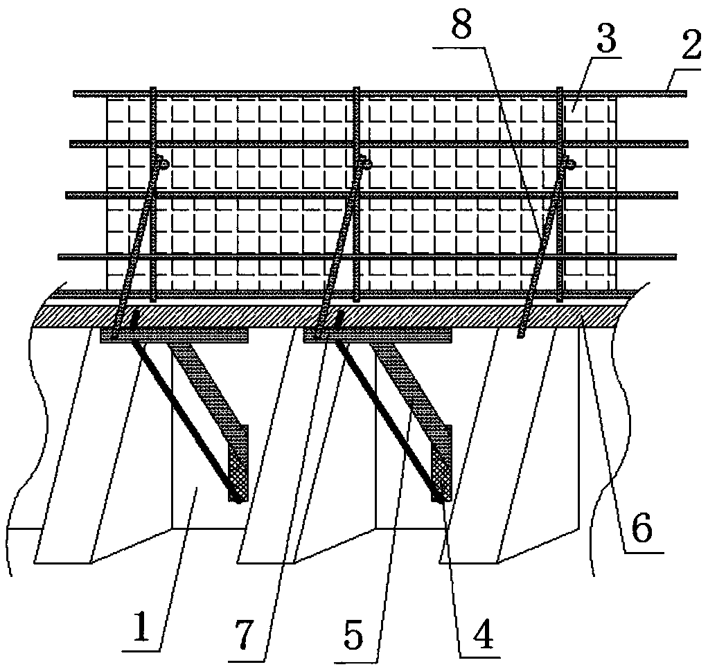 Back-up wall simple support structure and construction method based on same