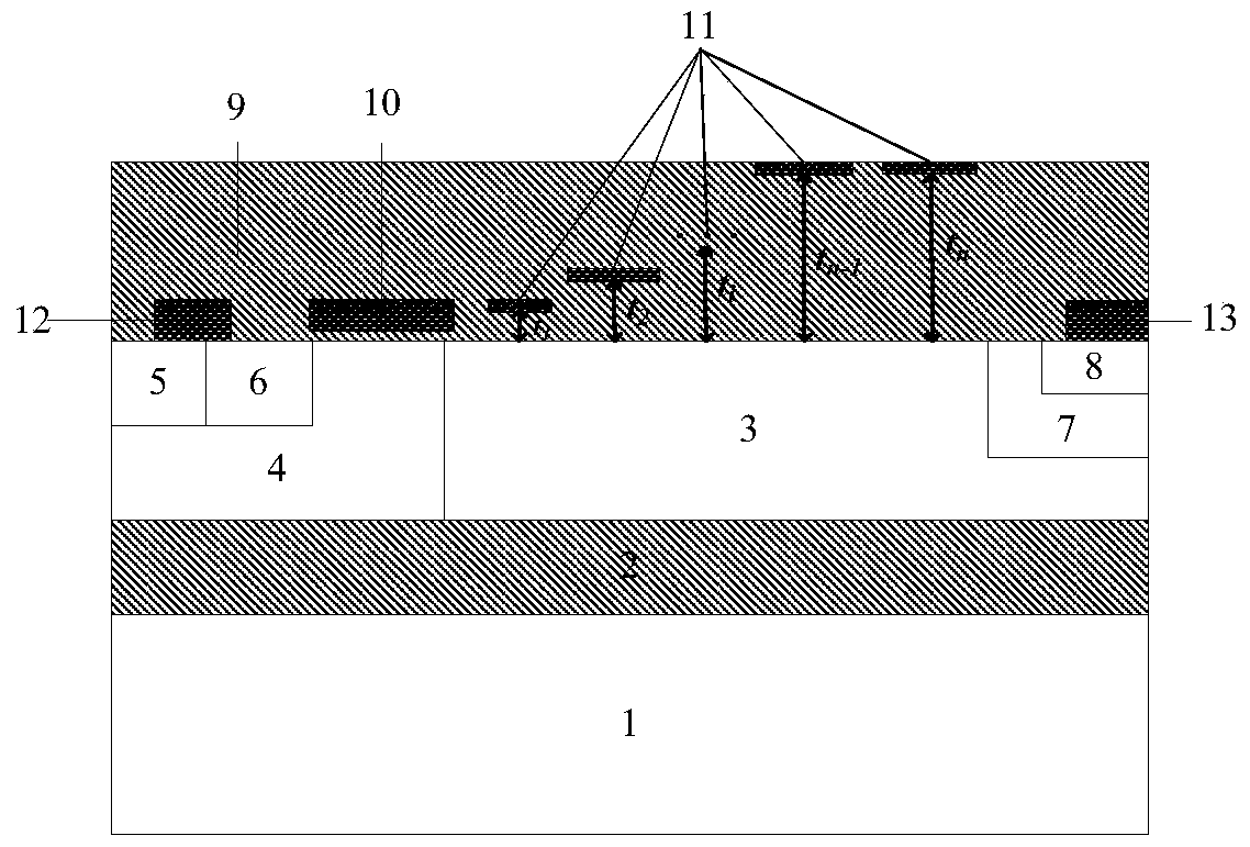 A lateral high voltage device with multi-electrode structure