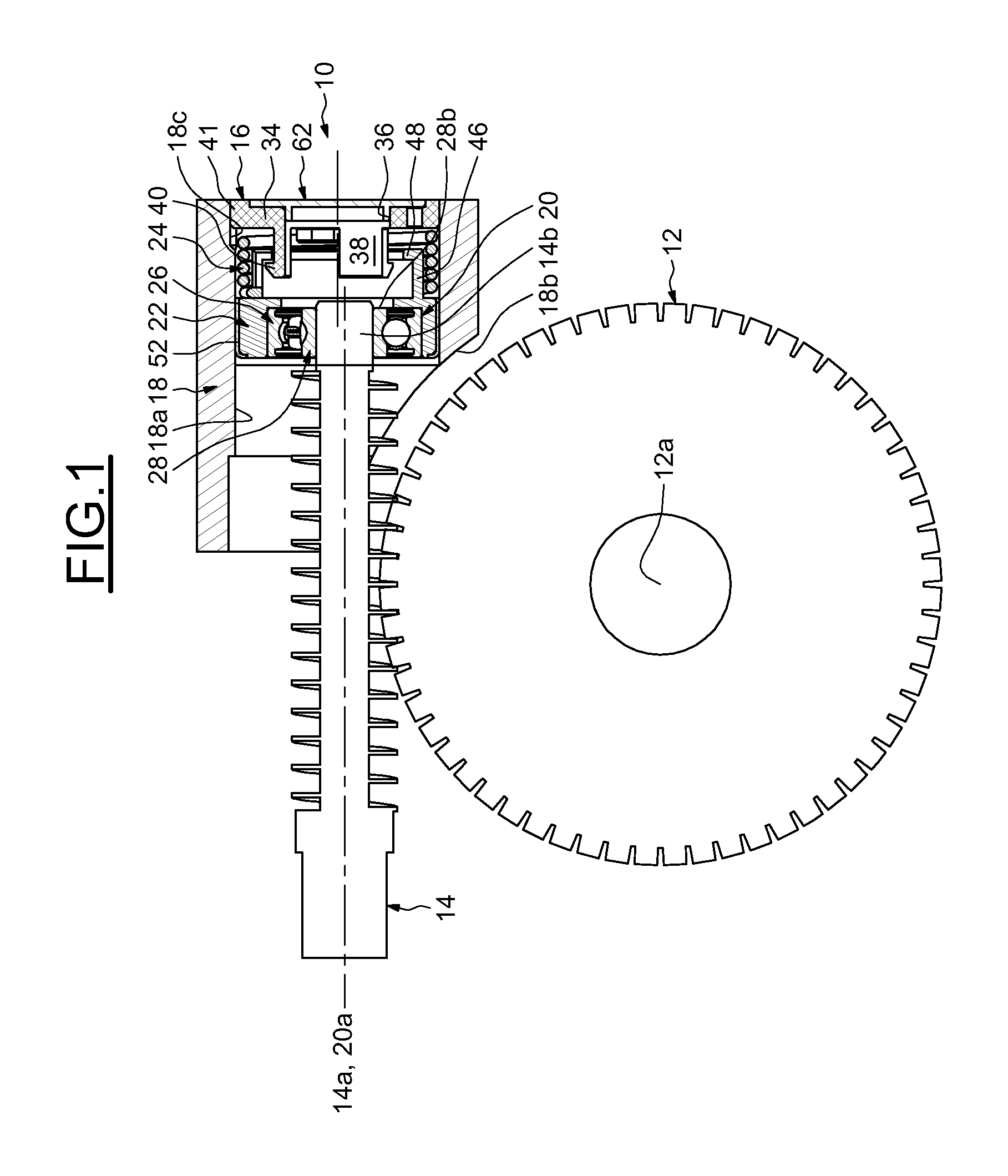 Wear compensation device for a gear set with temporary angular pre-indexing, and associated mounting method