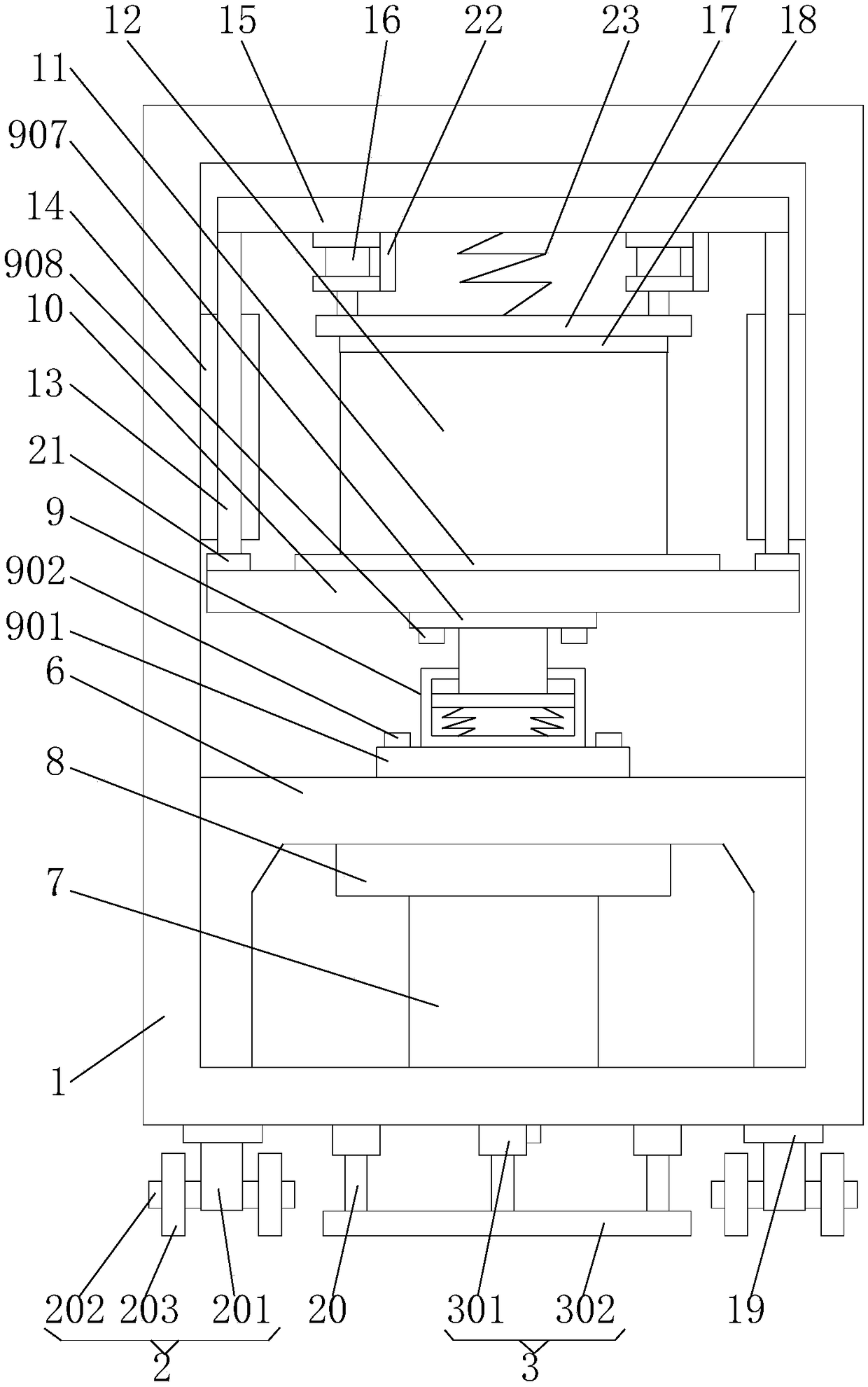Fixing device capable of increasing bearing capacity of support in communication equipment box